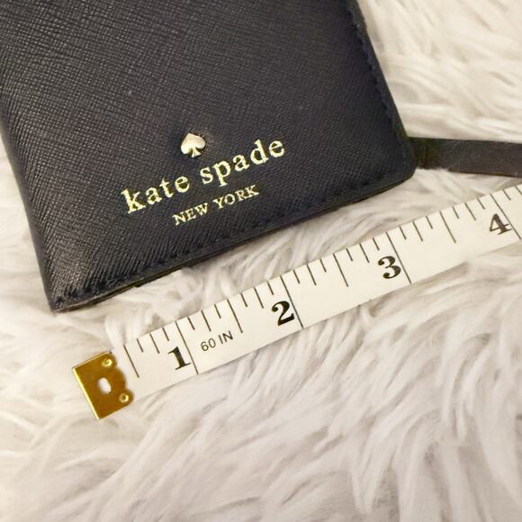 KATE SPADE | Cedar Street Small Stacy Navy Blue Saffiano Leather Bi-fold Wallet - Picture 9 of 10